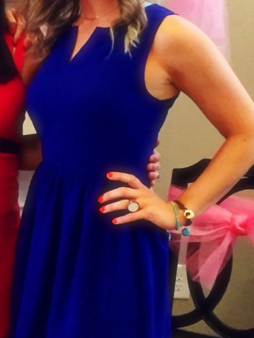 Everly Classic Royal Blue Sleeveless Fit-and-Flare Dress